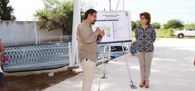 María Fritz supervisa rehabilitación de parques en el oriente y sur de Mérida
