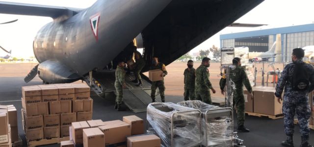 Ejército Mexicano entrega otras toneladas de insumos médicos a Yucatán