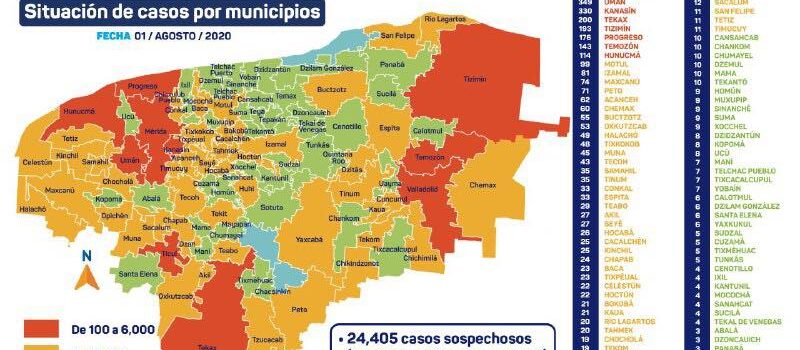Agosto comienza con 456 nuevos contagios por Covid-19 y 32 decesos en Yucatán