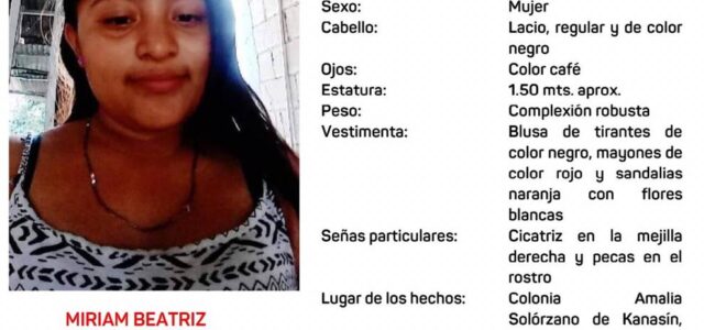 Buscan a adolescente de 13 años en Yucatán