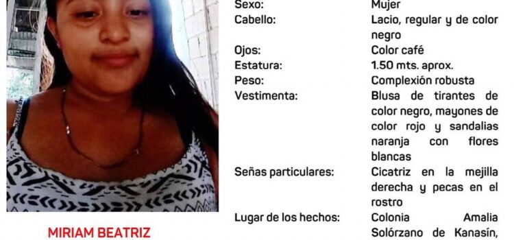 Buscan a adolescente de 13 años en Yucatán