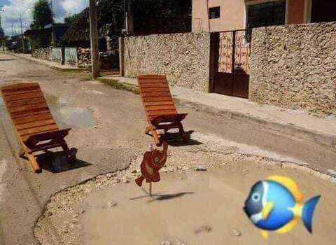Organiza “concurso” de baches en Samahil