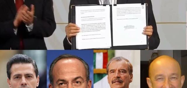 AMLO firma solicitud de consulta para enjuiciar a expresidentes