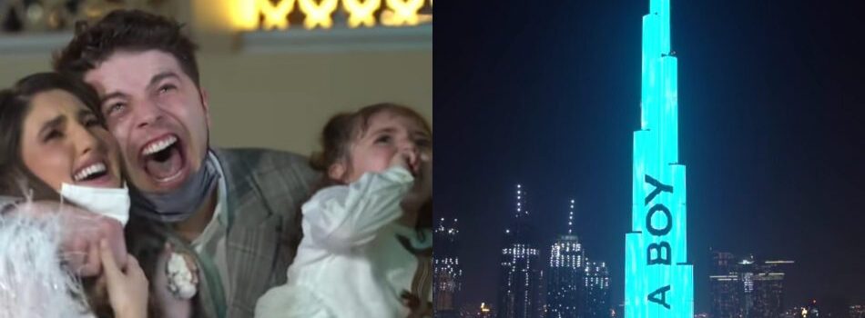 Revelan género de su bebé en el edificio más alto del mundo