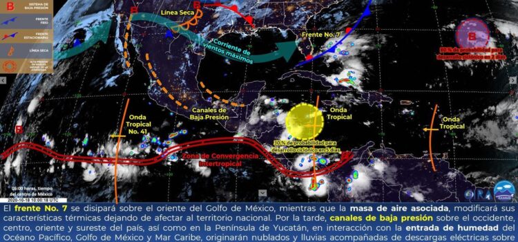 Conagua pronostica lluvia de moderada a fuerte en la tarde para Yucatán
