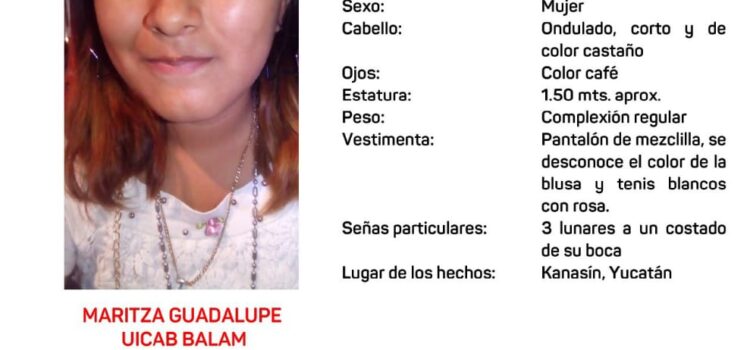 Activan Alerta Amber por Maritza Guadalupe